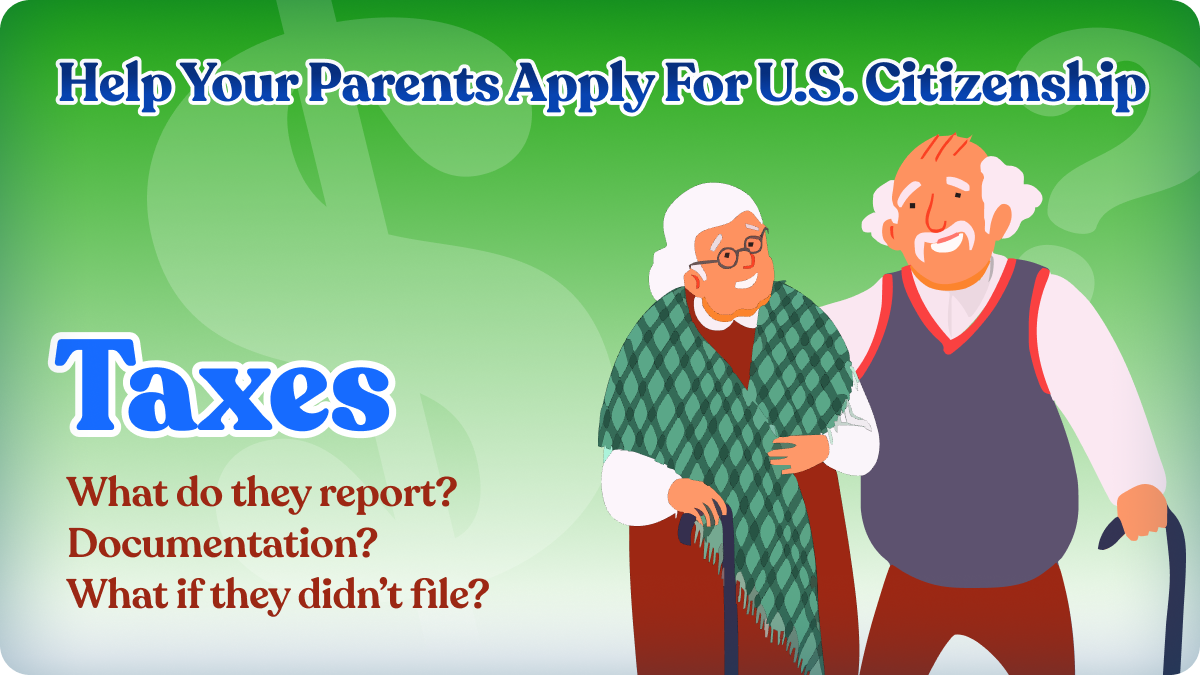 An illustration of a smiling older couple with a dollar sign and a question mark in the background.
